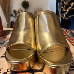 Metallic Gold clogs..